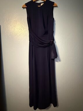 THE FOLD Jumper Sleeveless Navy Blue with Draped Waist